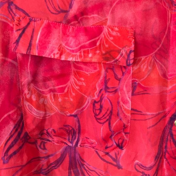 ELIE TAHARI 100% Silk Sheer Floral Blouse - Women’s SP - Picture 8 of 14